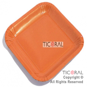 PLATO SOLID HS3426-10 23CM CUADRADO NARANJA x 8